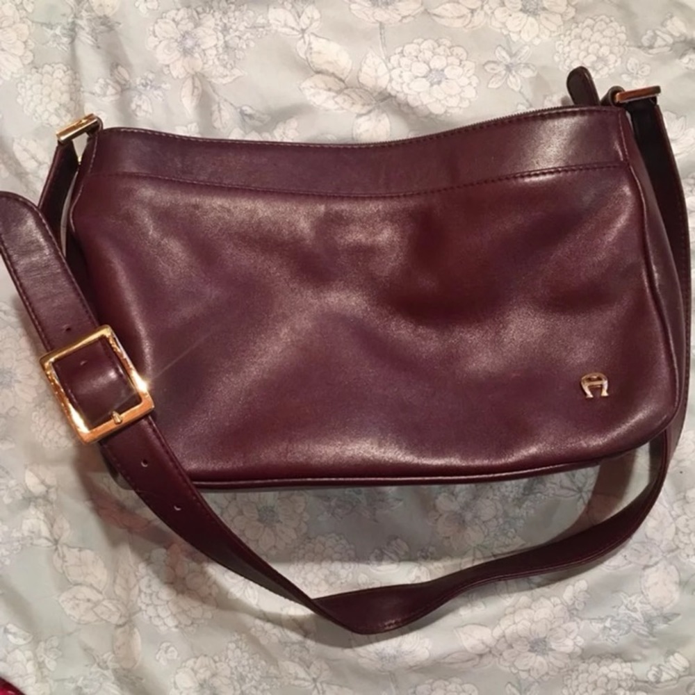 etienne aigner brown/burgundy purse